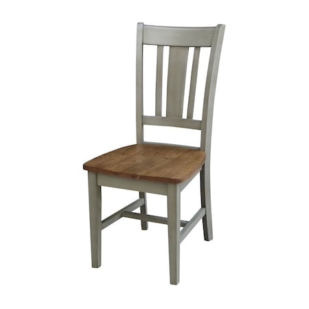 International Concepts Set of Two San Remo Splatback Chair, Hickory/Stone C41-10P